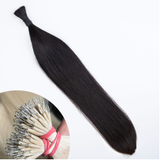 Jet Black #1 Nano Ring Hair Extensions