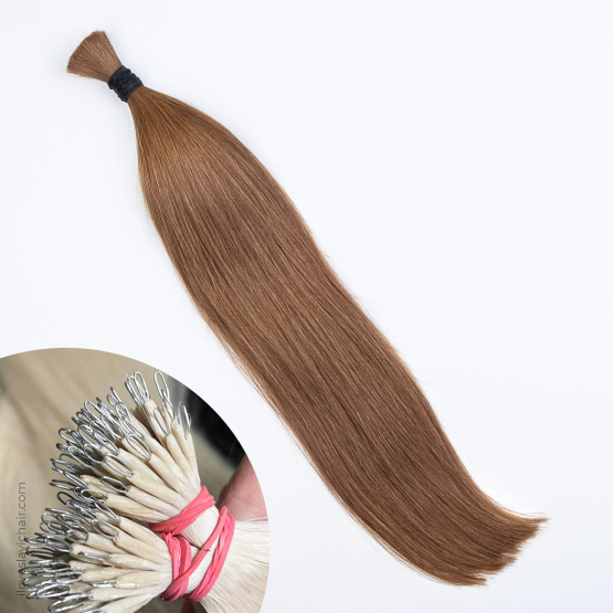 Caramel #8 Russian Nano Ring Hair Extensions