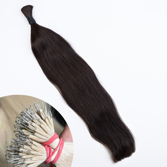 Dark Brown #2 Russian Nano Ring Hair Extensions