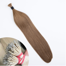 Golden Brown #12 Nano Ring Hair Extensions