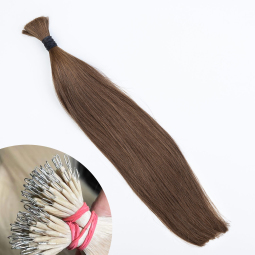 Light Brown #4 Nano Ring Hair Extensions