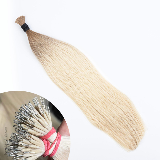 Ombre Blonde #613 & Light Brown Russian Nano Ring Hair Extensions