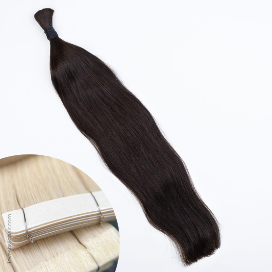 Dark Brown #2 Russian Tape-in Hair Extensions