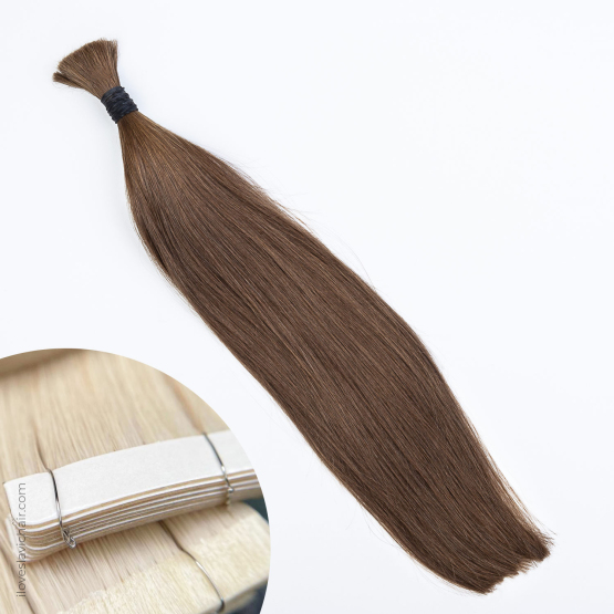 Light Brown #4 Russian Tape-in Hair Extensions