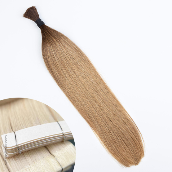 Ombre Golden Brown #12 & Dark Brown Russian Tape-in Hair Extensions