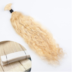Blonde #613 Wavy Tape-in Hair Extensions