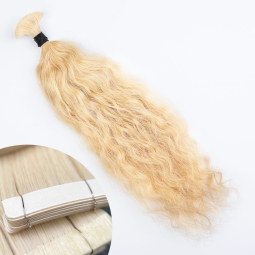 Blonde #613 Wavy Tape-in Hair Extensions