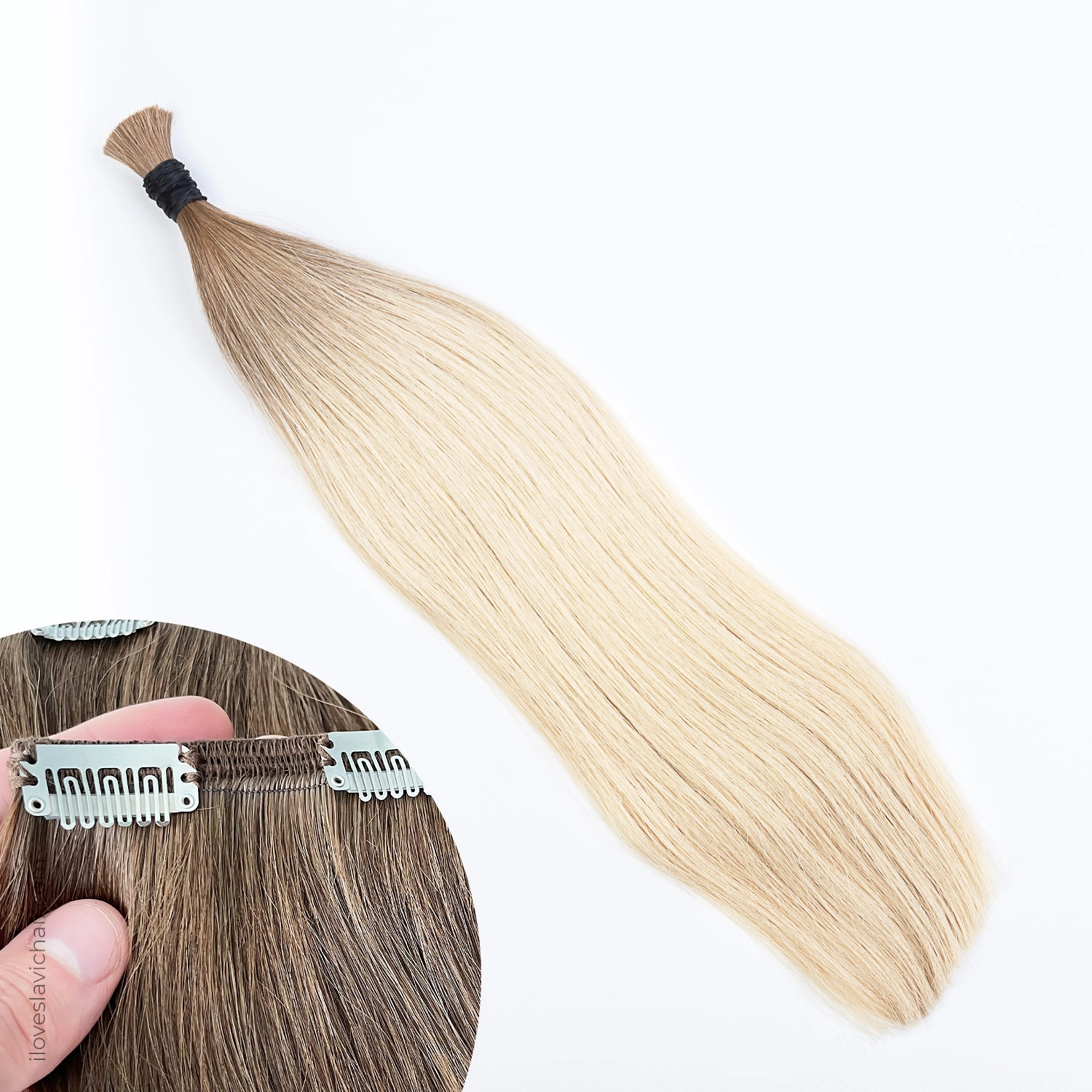 Ombre Blonde #613 Clip-in Hair Extensions