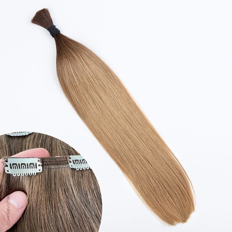 Ombre Golden Brown #12 Clip-in Hair Extensions