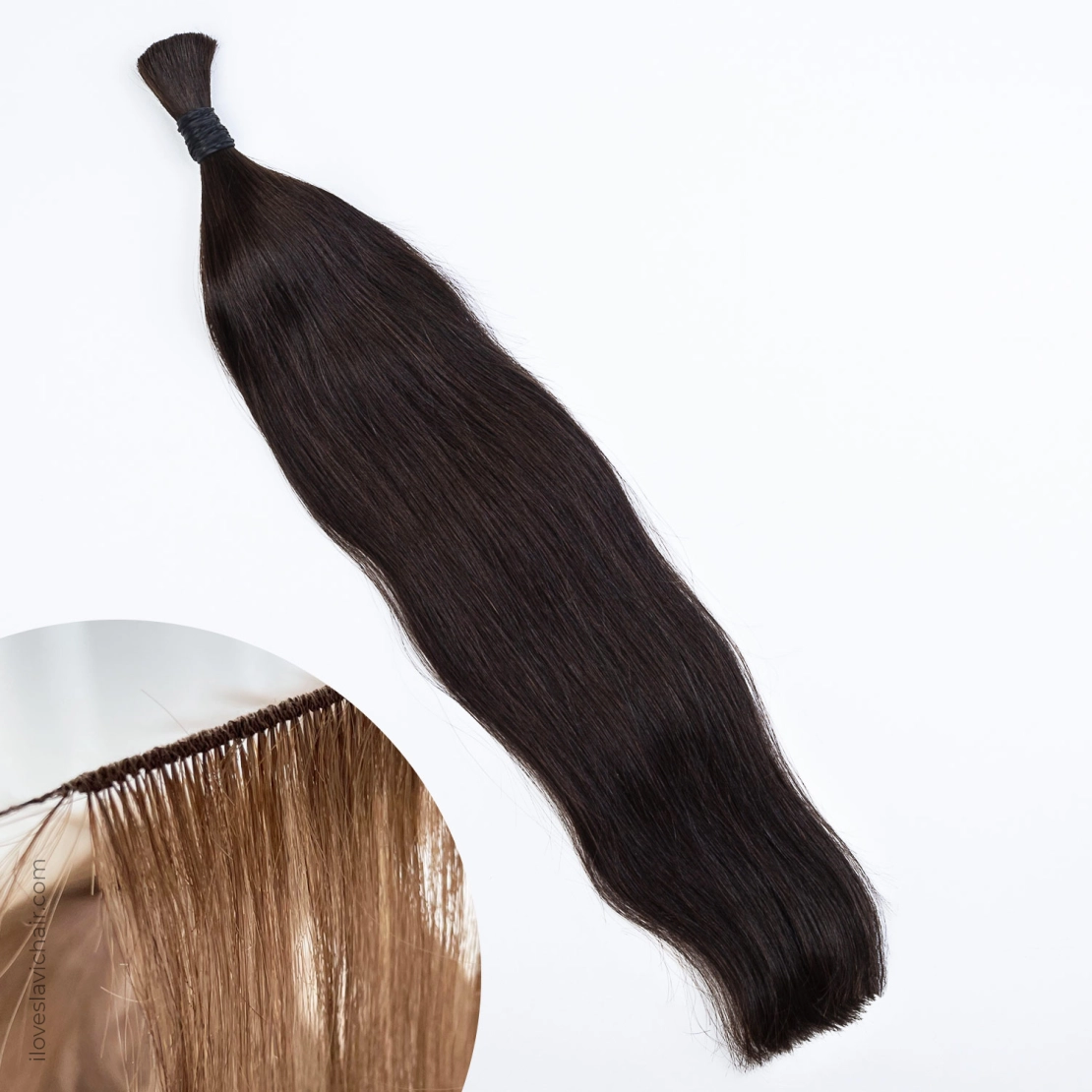 Hand-tied Weft Dark Brown #2