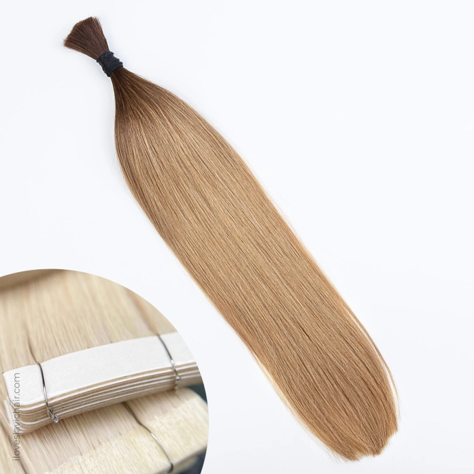 Ombre Golden Brown #12 Tape-in Hair Extensions