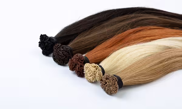 Hot fusion hair extensions with micro bonds