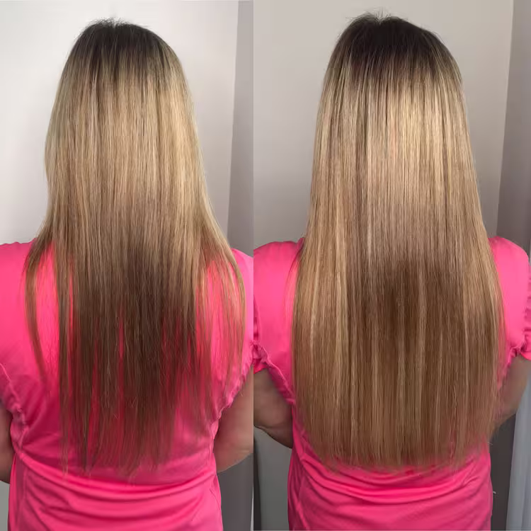 Hot Fusion Hair Extensions Example Before and After - 4