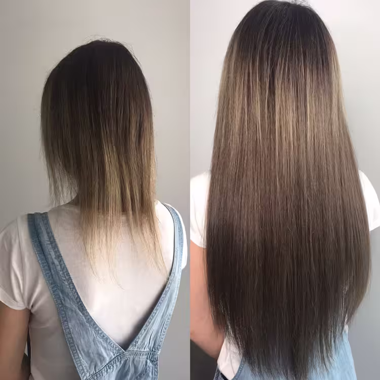 Hot Fusion Hair Extensions Example Before and After - 7