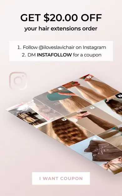 20% off coupon on hair extensions Instagram promo