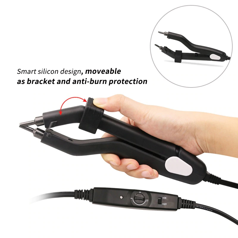 New 2021 heat hair connector with smart silicon design movable as bracket and anti-burn protection